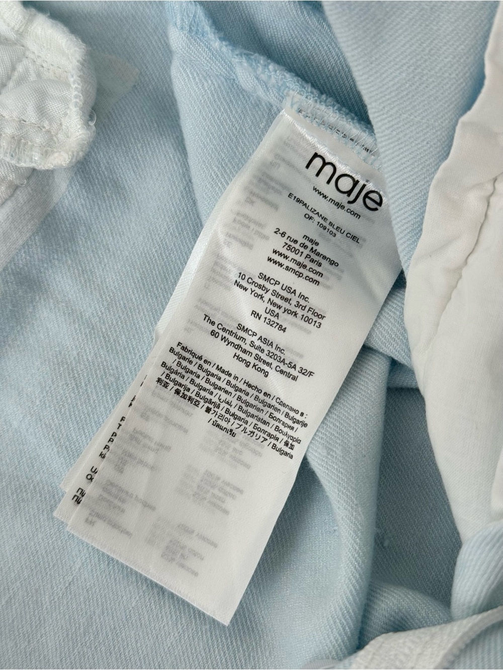 Maje Paris Light Blue Relaxed Fit Linen Blend Capris - Size 36/S - Picture 5 of 6